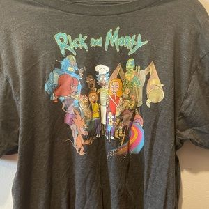 Rick and Morty adult swim gray T-shirt, unisex size large